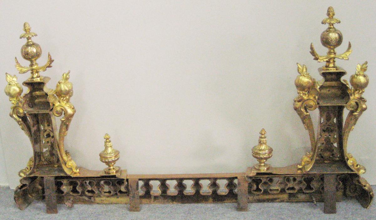Chenêts Napoleon III Gilt Bronze-photo-4