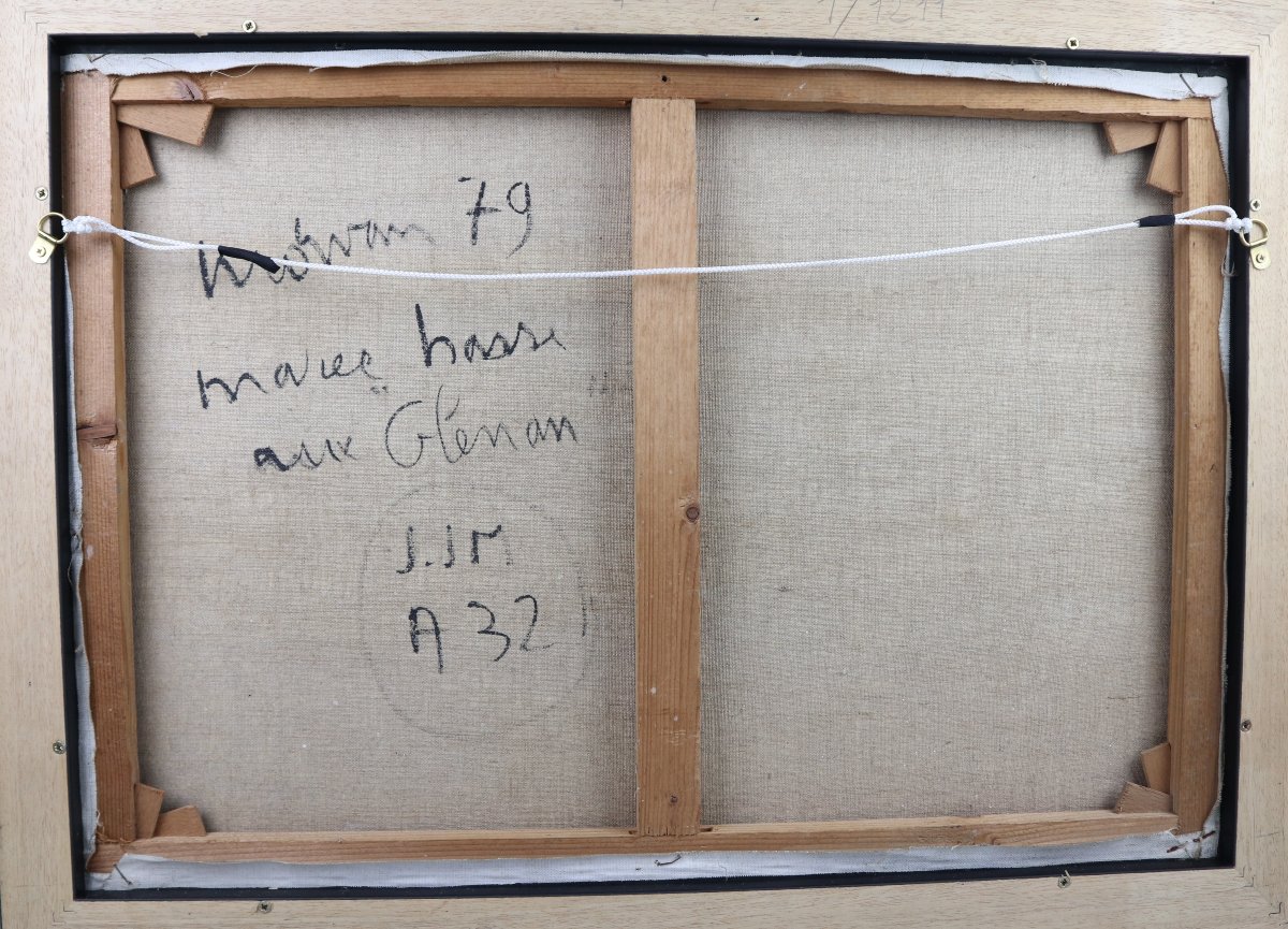 Jean-jacques Morvan, Oil On Canvas, Low Tide At The Glénan Islands.-photo-2