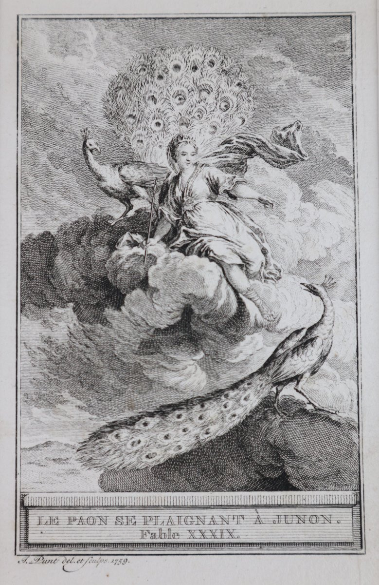 La Fontaine's Fables, A Set Of 28 Framed Prints, 1758.-photo-4