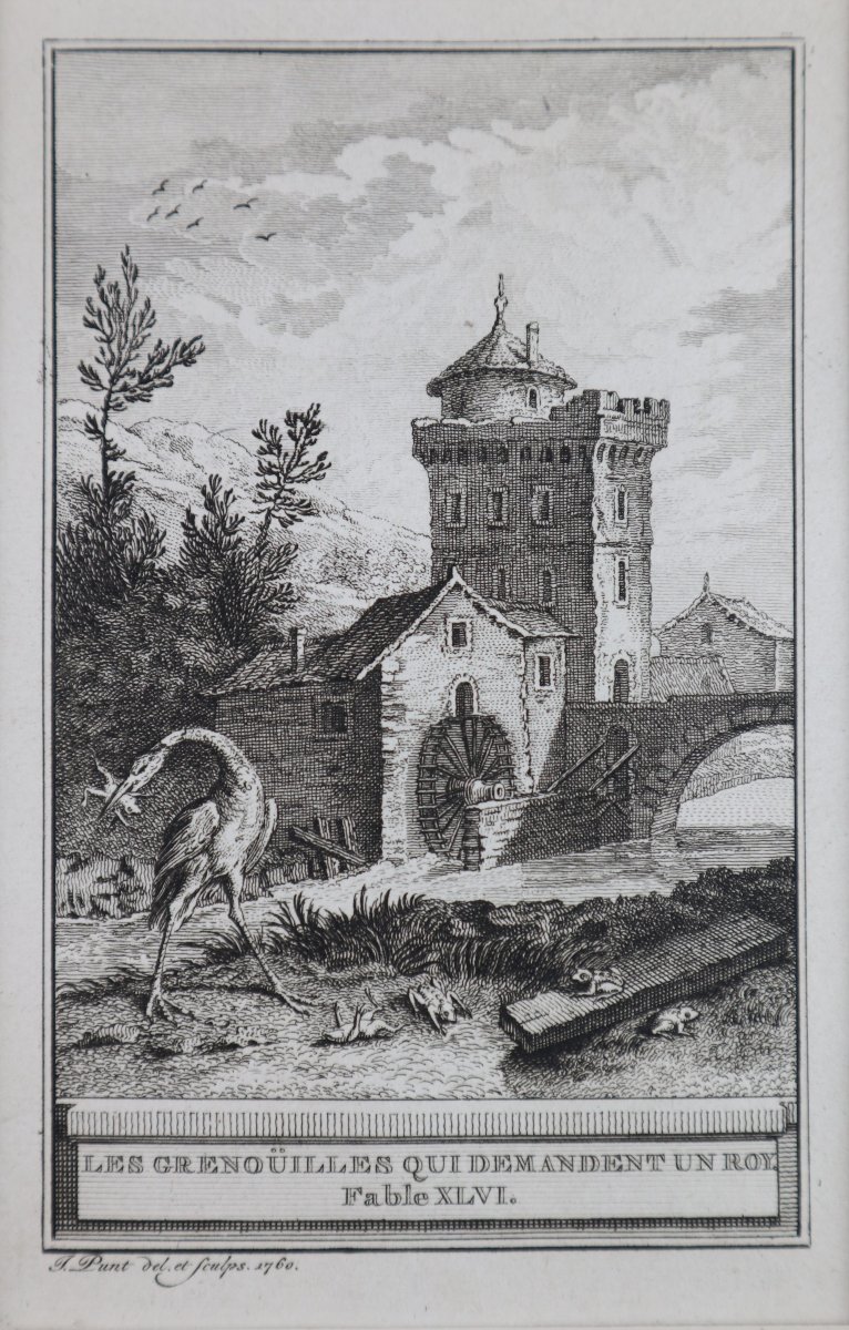 La Fontaine's Fables, A Set Of 28 Framed Prints, 1758.-photo-7