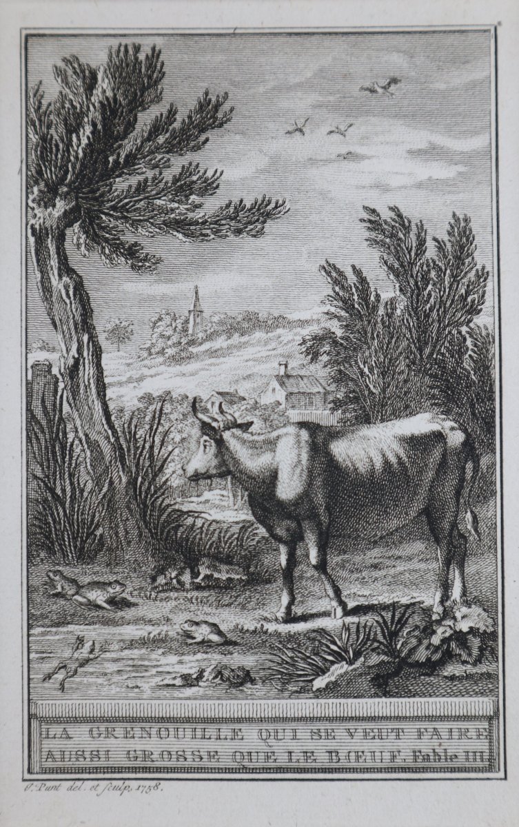 La Fontaine's Fables, A Set Of 28 Framed Prints, 1758.-photo-8