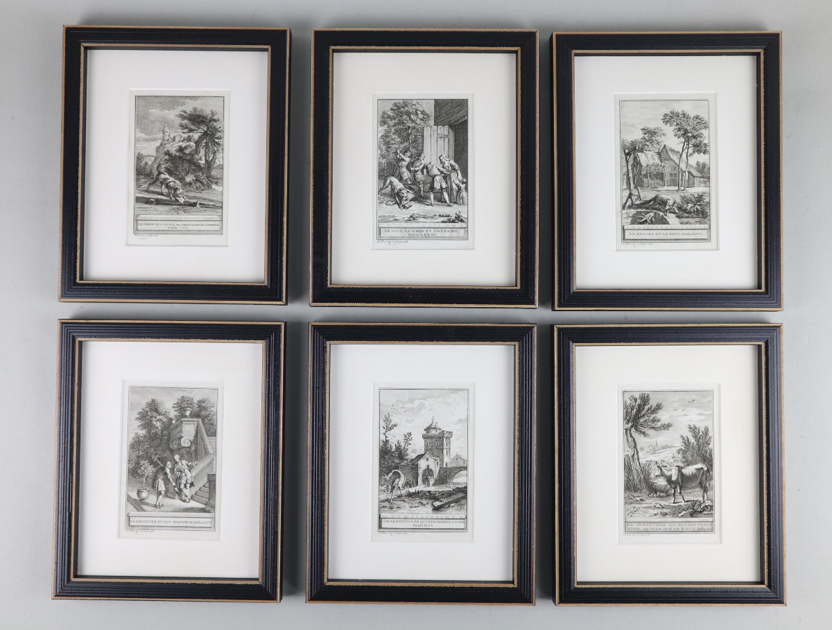 La Fontaine's Fables, A Set Of 28 Framed Prints, 1758.