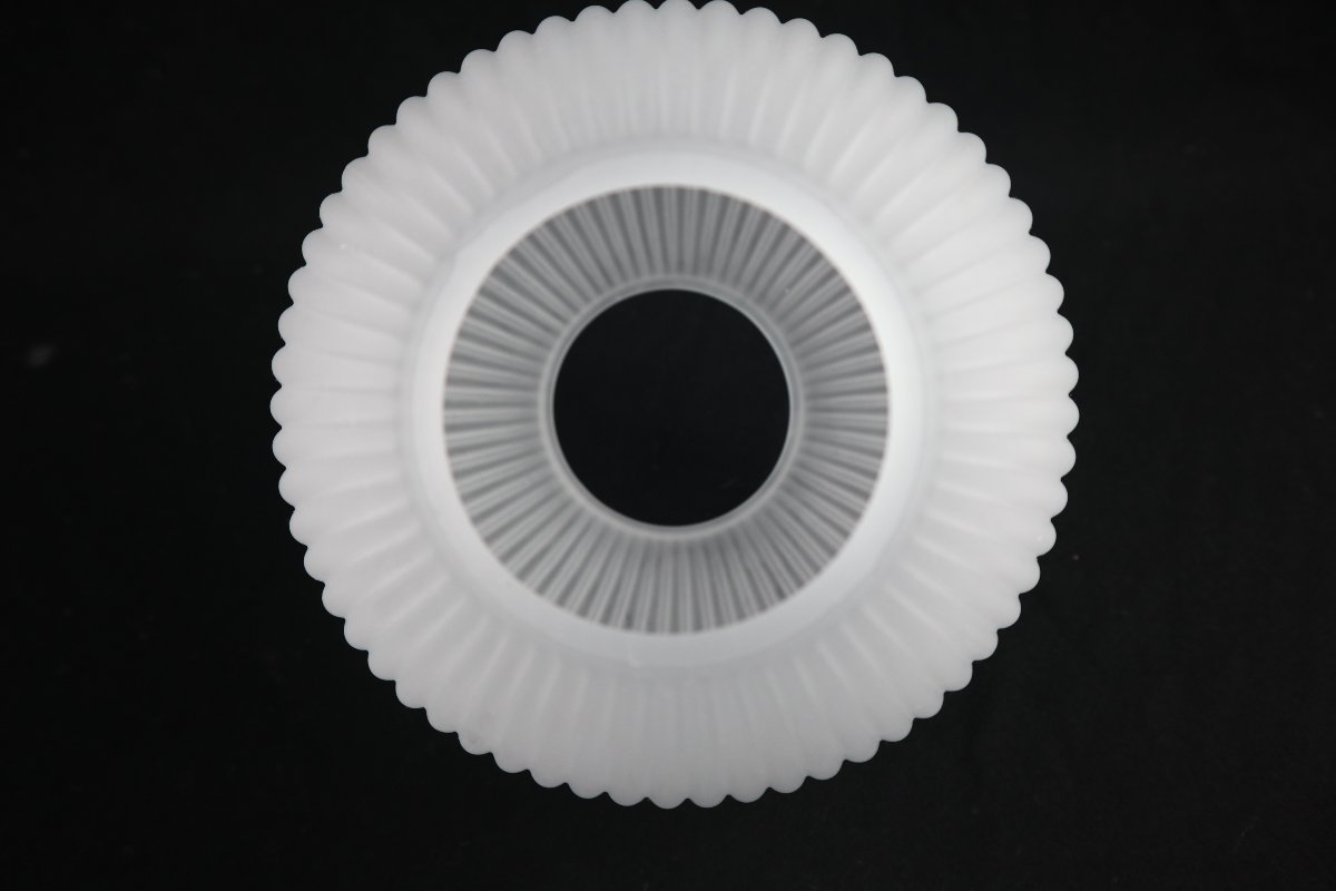Globe, Ball, For Oil Or Gas Lamp, Ribbed Molded Glass, Diameter 175mm.-photo-3