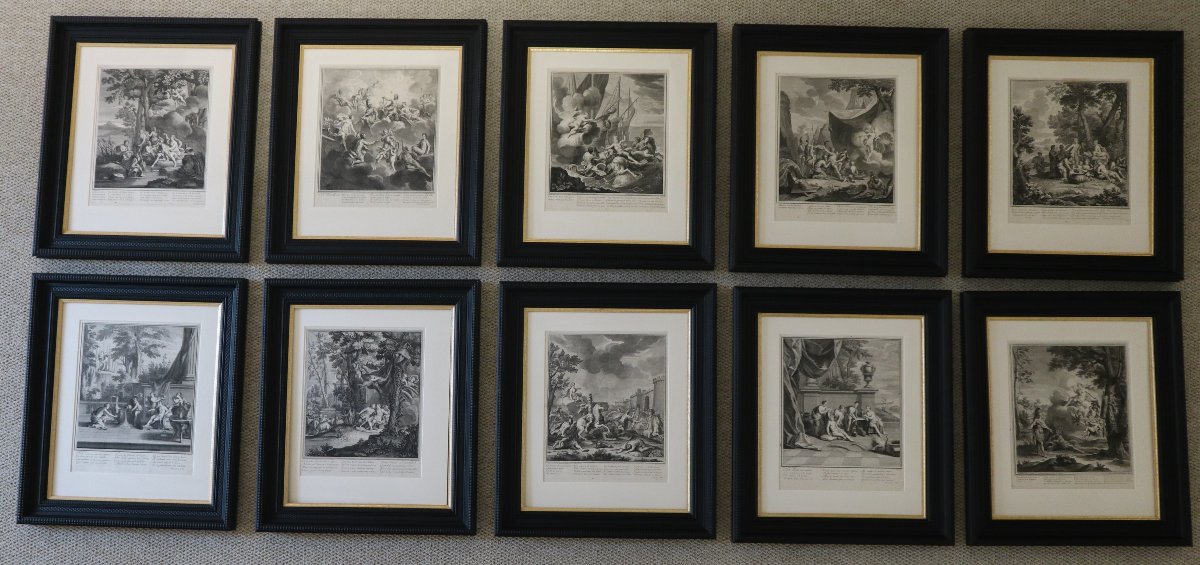  A Set Of 10 Framed Prints, “the Story Of Venus,” By Jean II Cotelle, 18th Century,