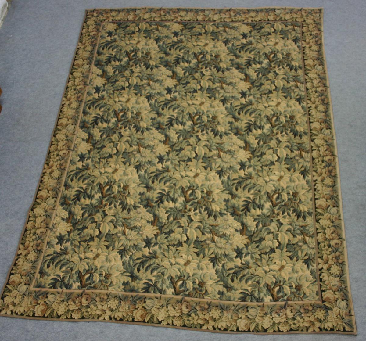 2 Tapestries Decor From Leaves, End Of XIX, Mechanical Weaving-photo-2