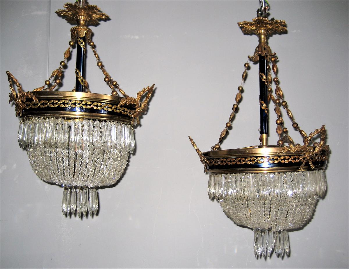  Lustre Corbeille  De Style Louis XVI Pouvant Former Une Paire