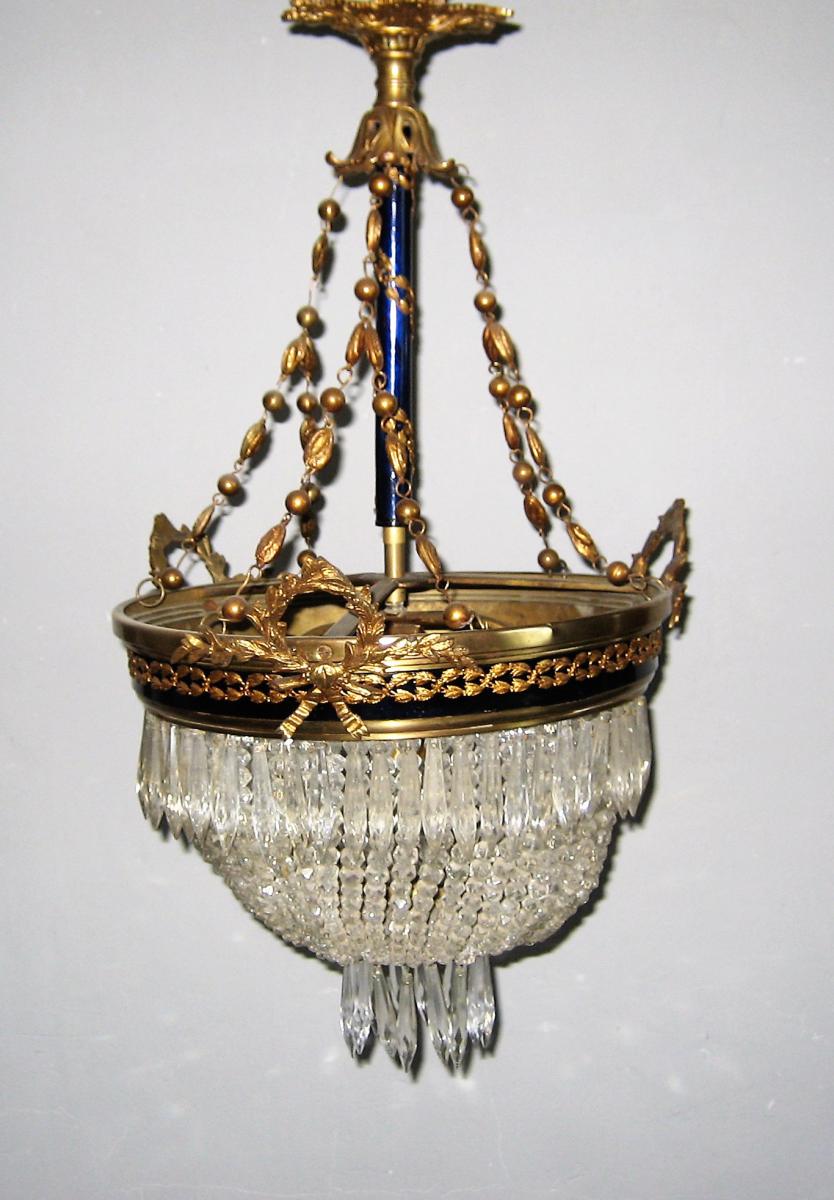  Lustre Corbeille  De Style Louis XVI Pouvant Former Une Paire-photo-2