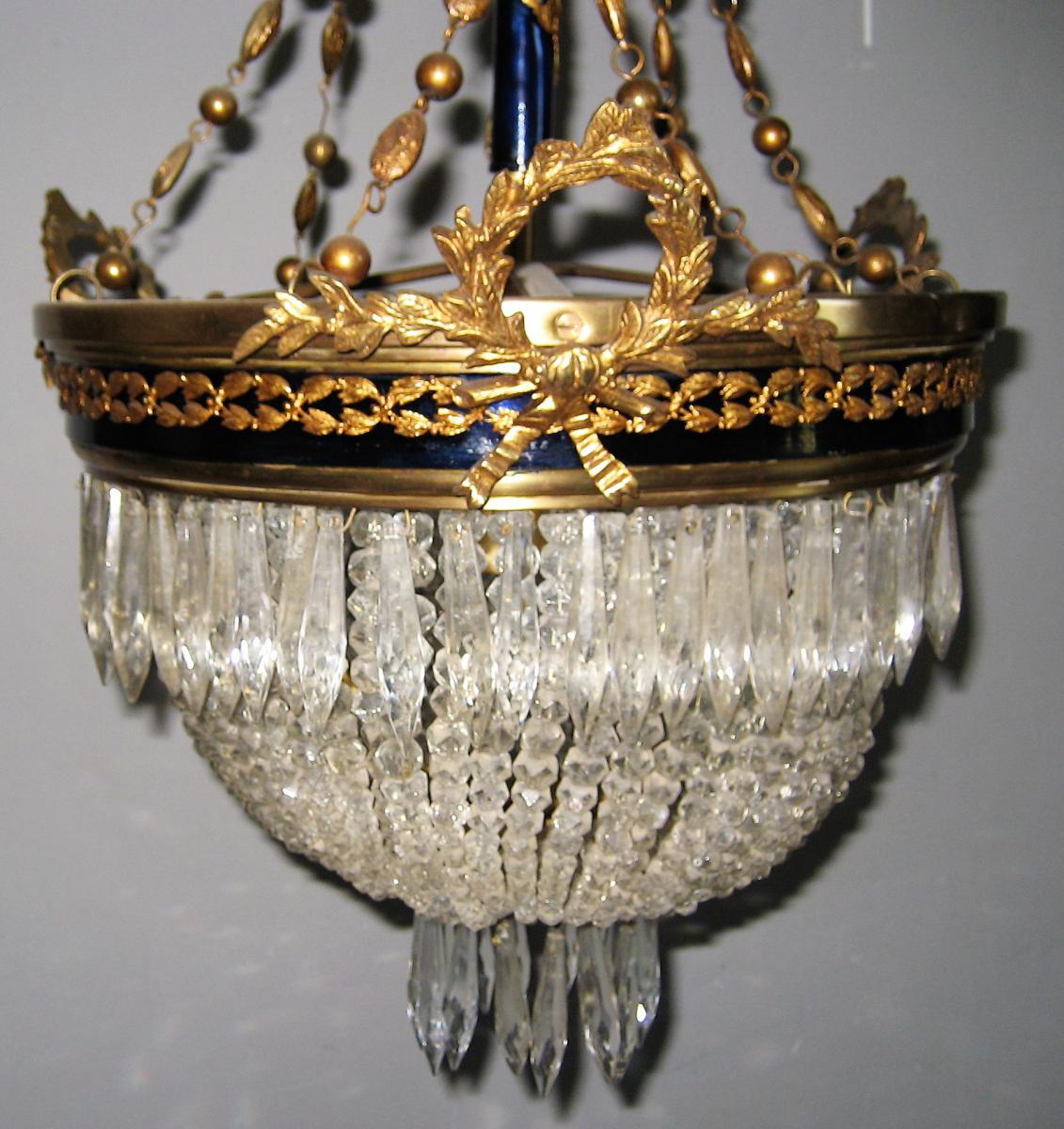  Lustre Corbeille  De Style Louis XVI Pouvant Former Une Paire-photo-1