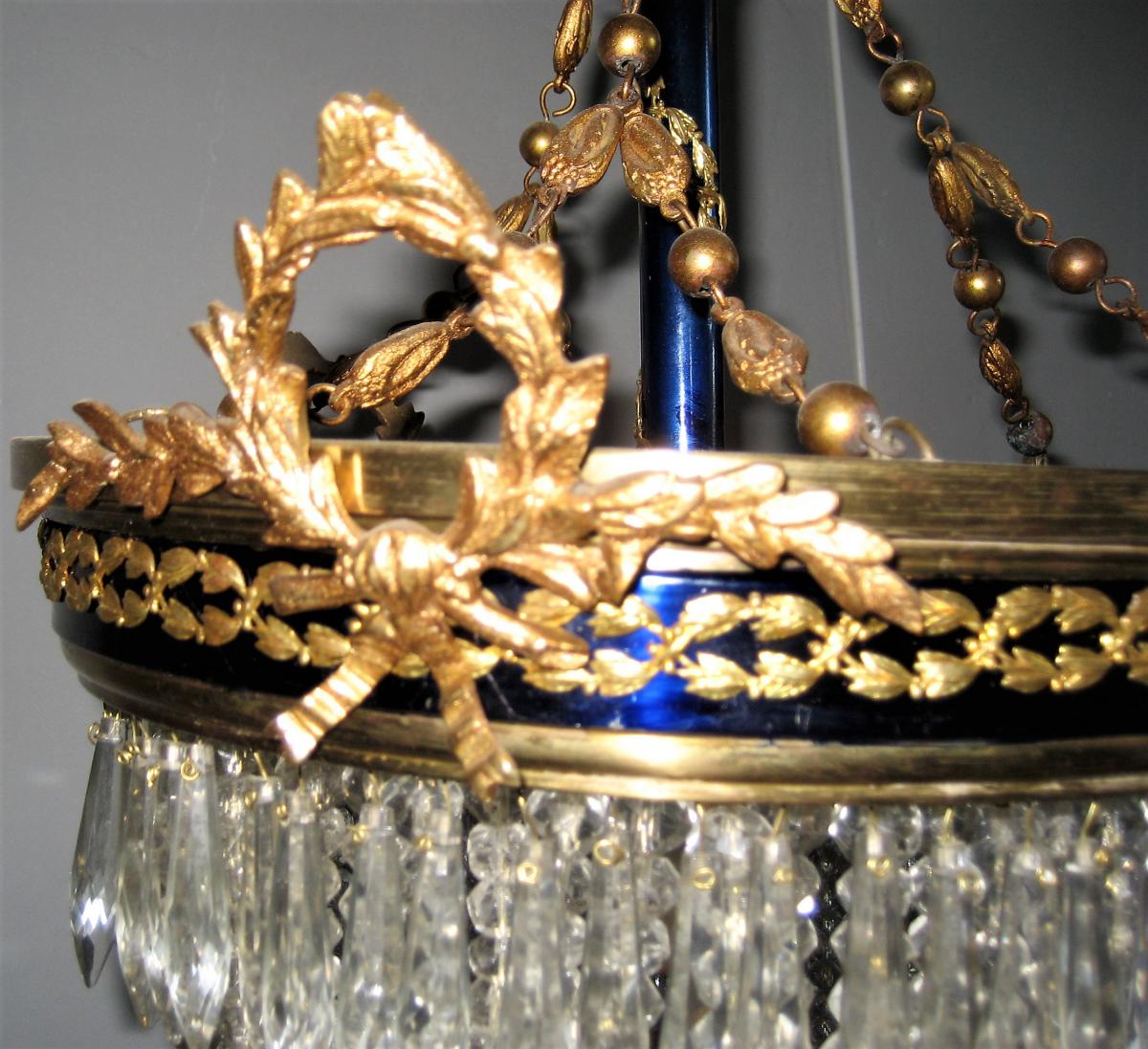  Lustre Corbeille  De Style Louis XVI Pouvant Former Une Paire-photo-5