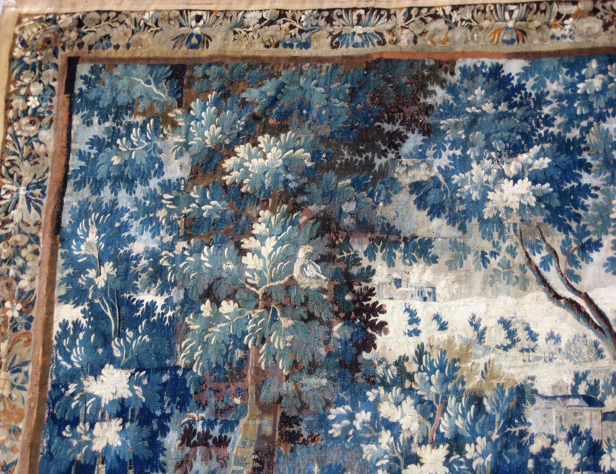 Tapisserie d'Aubusson, Verdure, Milieu Du XVIII Eme Siècle-photo-3