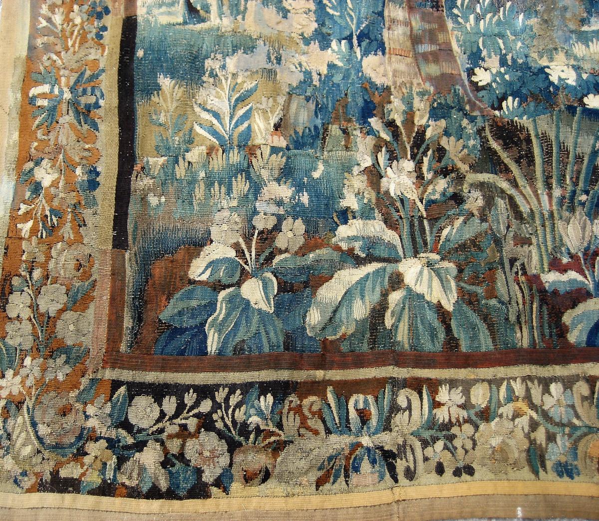 Tapisserie d'Aubusson, Verdure, Milieu Du XVIII Eme Siècle-photo-1