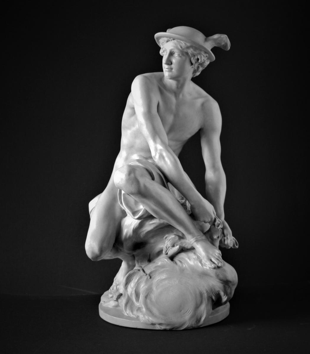 Mercure Attachant Ses Talonnières, d'Aprés Jean-baptiste Pigalle, Atelier De Moulage Du Louvre