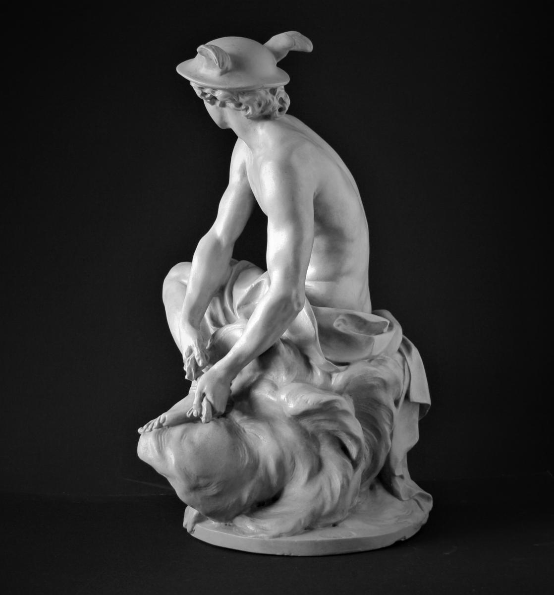 Mercure Attachant Ses Talonnières, d'Aprés Jean-baptiste Pigalle, Atelier De Moulage Du Louvre-photo-2