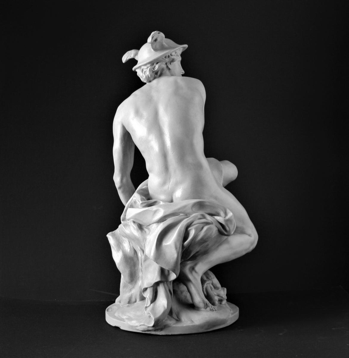 Mercure Attachant Ses Talonnières, d'Aprés Jean-baptiste Pigalle, Atelier De Moulage Du Louvre-photo-3