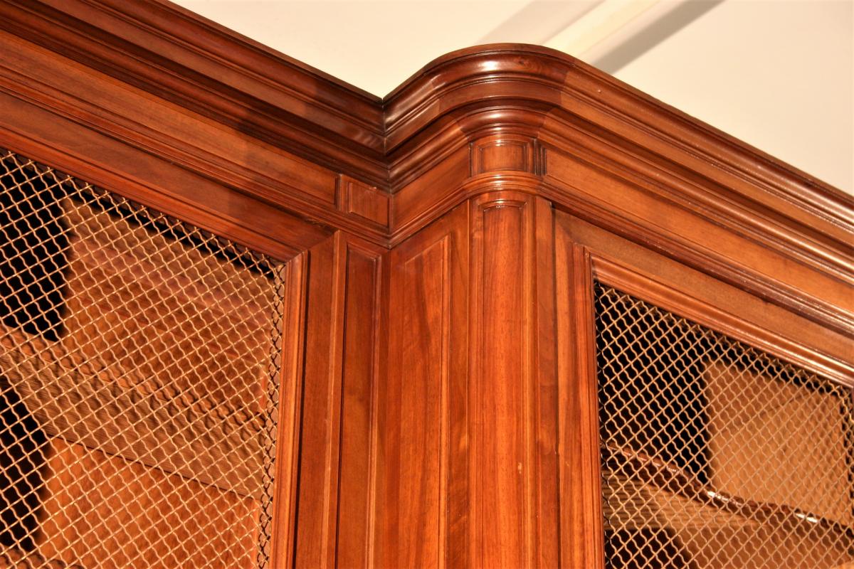 Grande Bibliothéque à Ressaut En Noyer, Fin Du XIXeme Siècle-photo-3