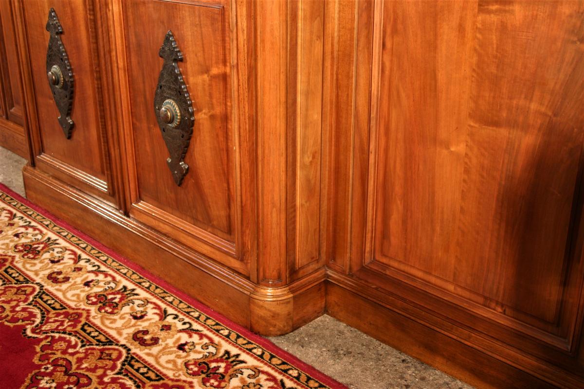 Grande Bibliothéque à Ressaut En Noyer, Fin Du XIXeme Siècle-photo-5