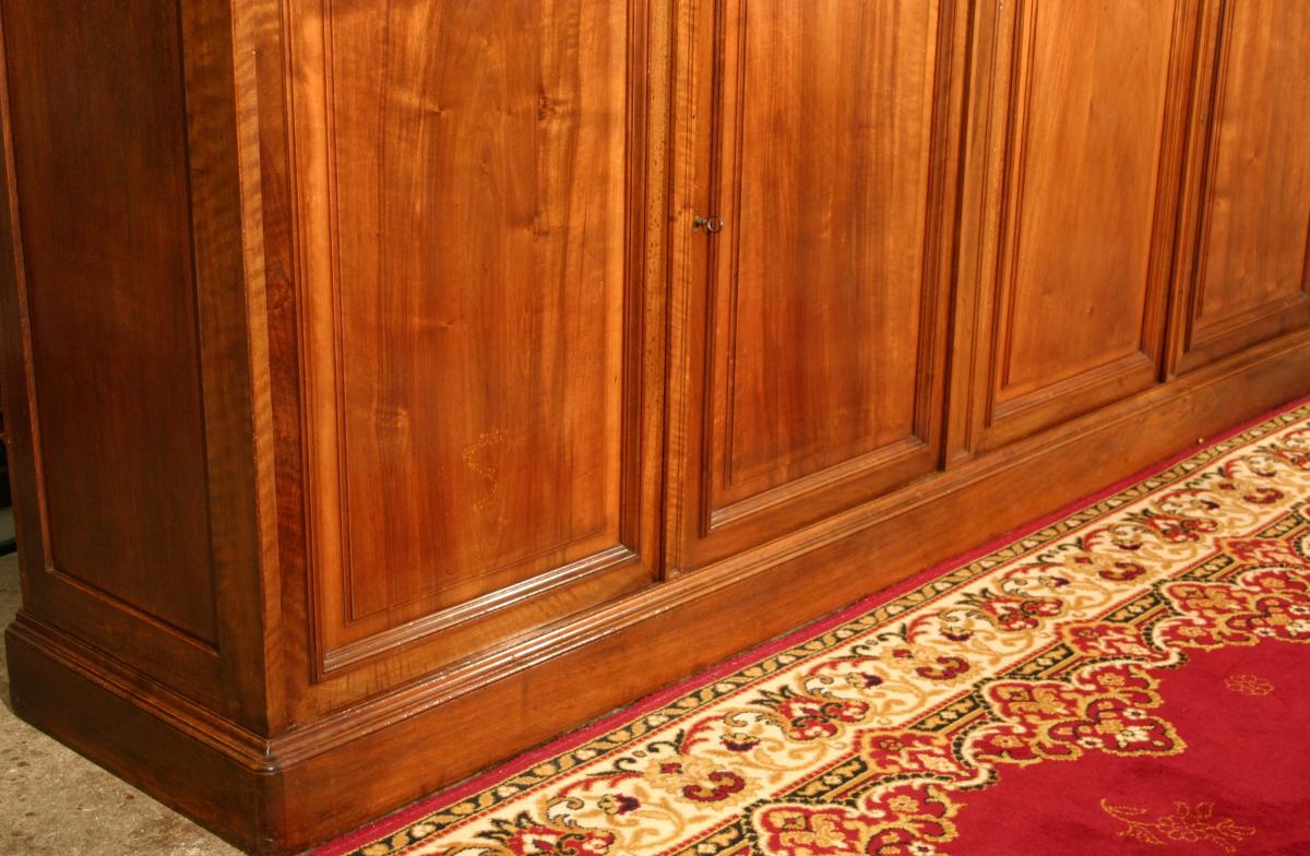 Grande bibliothéque en noyer, fin du XIXeme siècle-photo-3