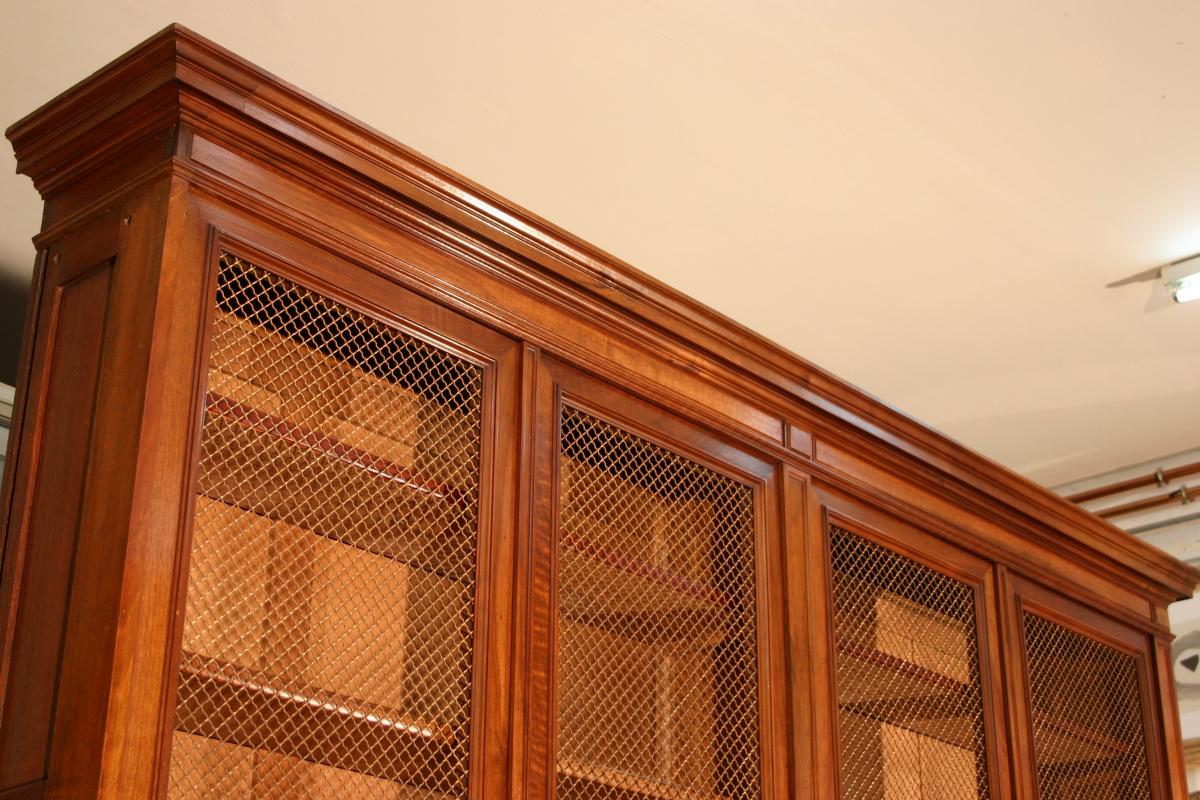 Grande bibliothéque en noyer, fin du XIXeme siècle-photo-4