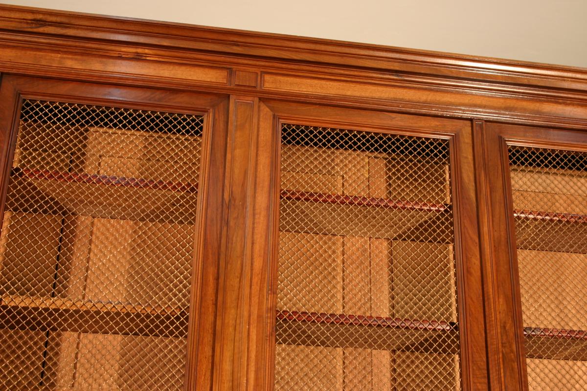 Grande bibliothéque en noyer, fin du XIXeme siècle-photo-5