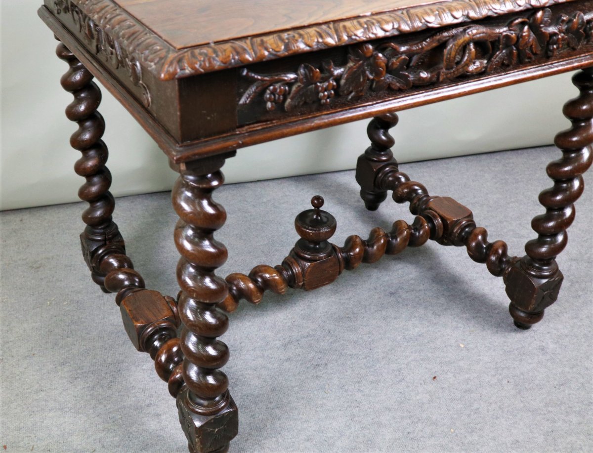 Petite Table En Chêne, Style Louis XIII, époque XIXeme Siècle-photo-3