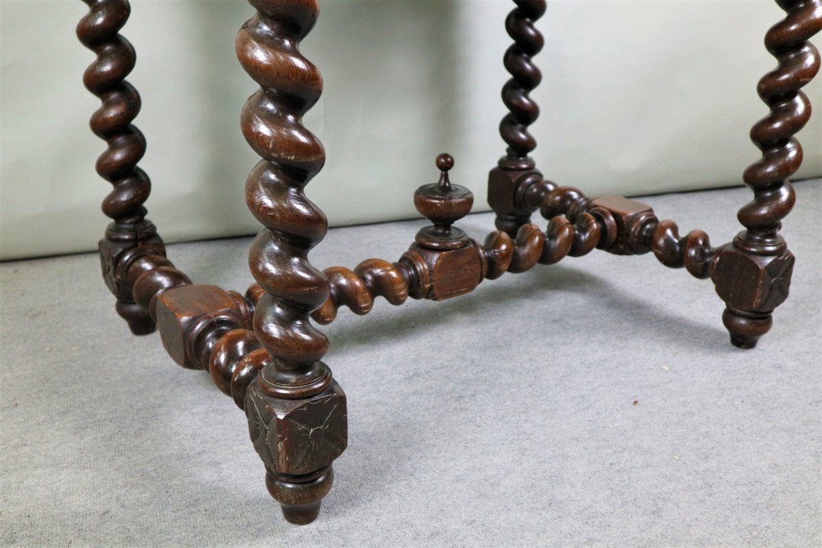 Petite Table En Chêne, Style Louis XIII, époque XIXeme Siècle-photo-4