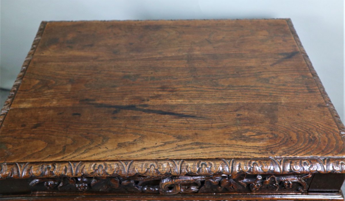 Petite Table En Chêne, Style Louis XIII, époque XIXeme Siècle-photo-2