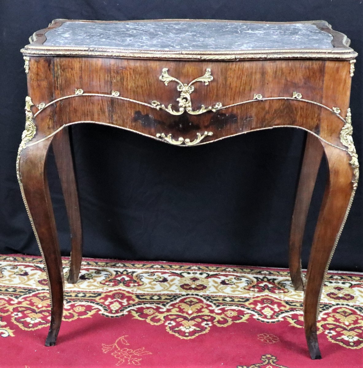 Louis XV Style Table With Marble Top-photo-3