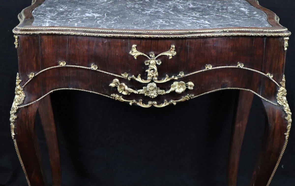 Louis XV Style Table With Marble Top-photo-4