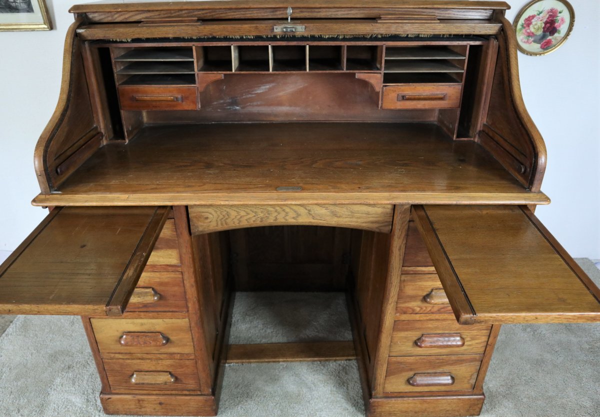 Bureau anglais En Chêne, Lebus Desk,-photo-4