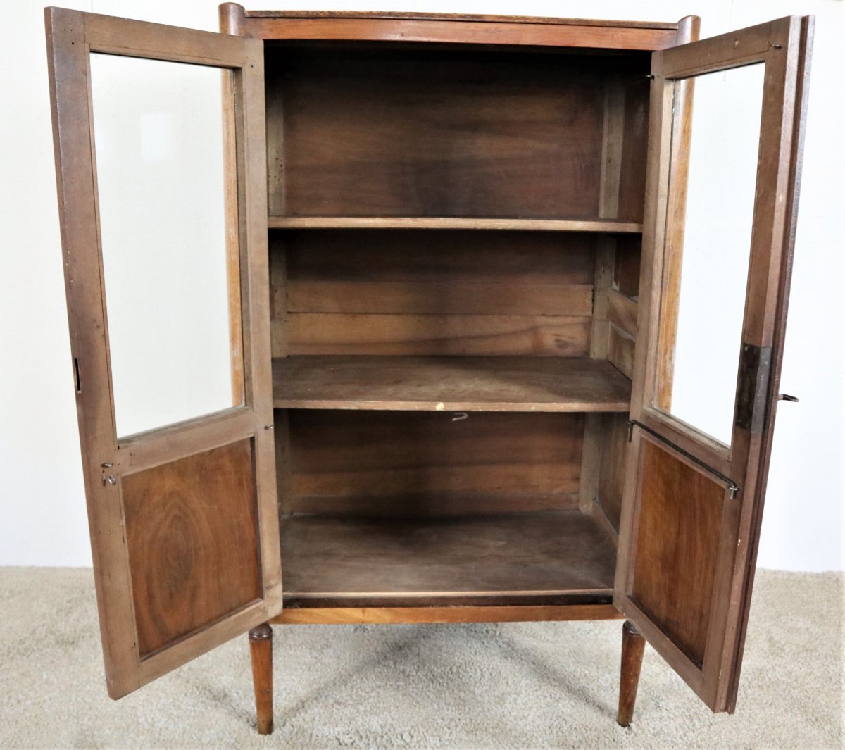 Small Directoire Walnut Showcase, Late 18th-early 19th Century-photo-1