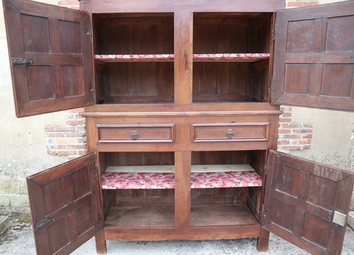 Louis XIII Light Walnut 4 Doors Buffet-photo-2