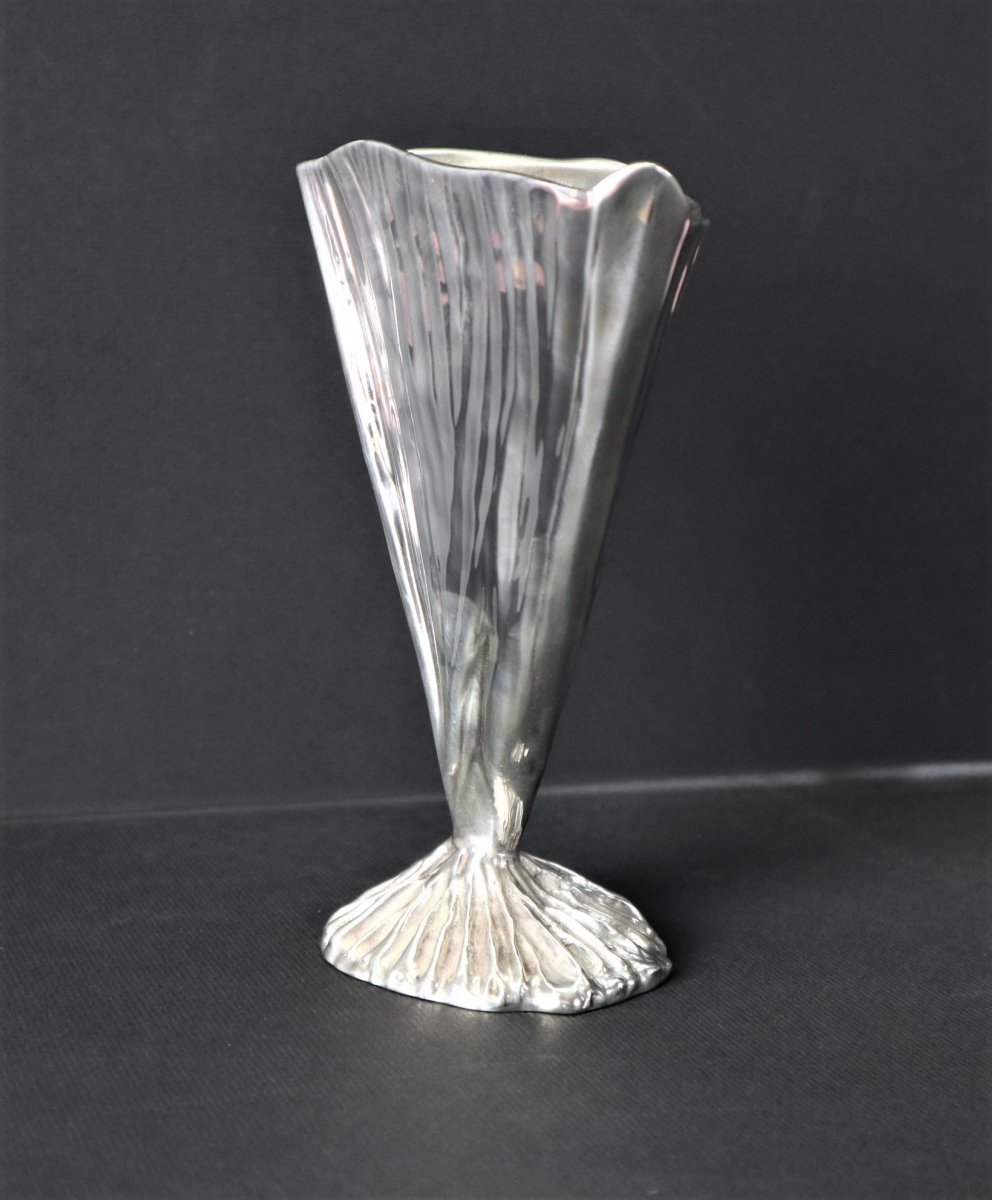 Michele Oka Doner, Vase En Bronze Argenté, Christofle-photo-4