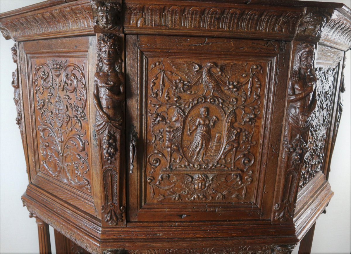 Dressoir En Chêne Sculpté De Style Renaissance-photo-4