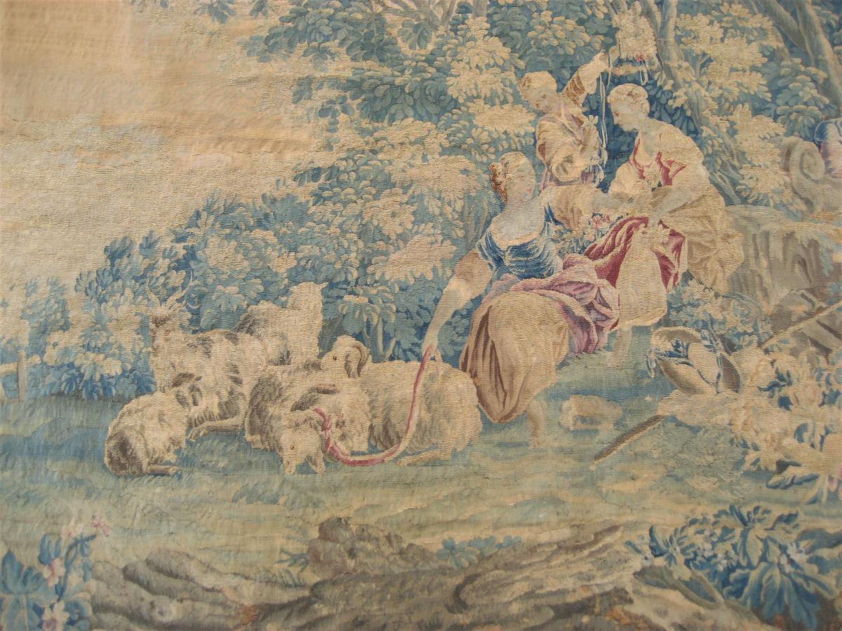 Tapisserie d'Aubusson, les lavandières,  XVIIIeme siècle-photo-3