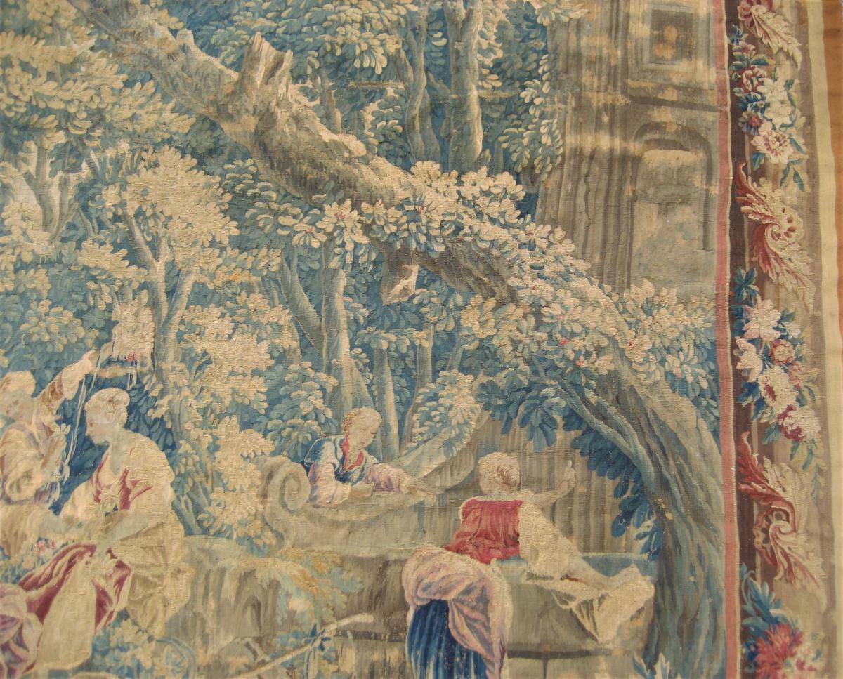 Tapisserie d'Aubusson, les lavandières,  XVIIIeme siècle-photo-4