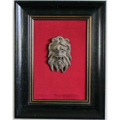 In Mascaron Lead Patina, Renaissance Framed