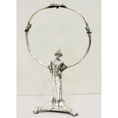 Lamp Stand, Art Nouveau, Tin