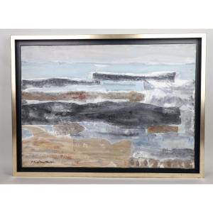 Jean-Jacques MORVAN, huile sur toile,  Marée basse aux Glénans.