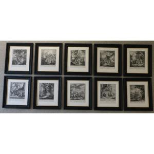 A Set Of 10 Framed Prints, “the Story Of Venus,” By Jean II Cotelle, 18th Century,