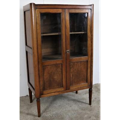 Small Directoire Walnut Showcase, Late 18th-early 19th Century