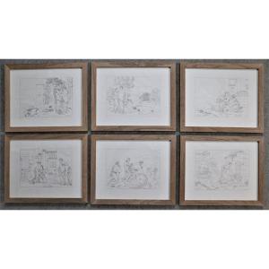 The Loves Of Psyche And Cupid, By Raphael, Set Of 30 Framed Prints, 1820.