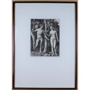 Adam Et Eve, d'Aprés Dürer, Estampe.