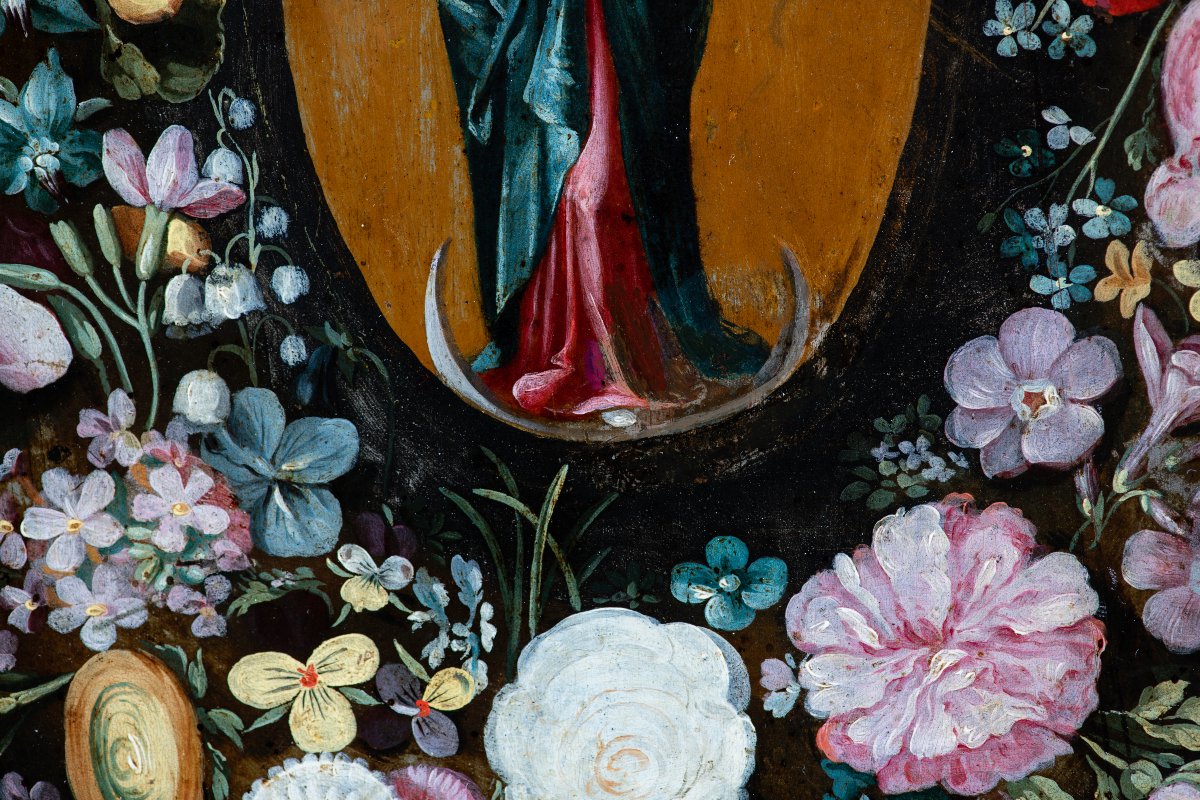 Virgin And Child In A Floral Garland - Circle Of Andries Daniels (c. 1580–after 1640)-photo-2
