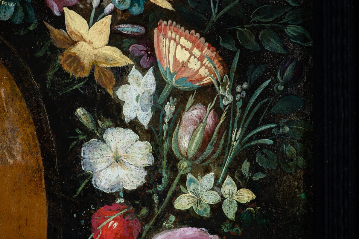 Virgin And Child In A Floral Garland - Circle Of Andries Daniels (c. 1580–after 1640)-photo-4