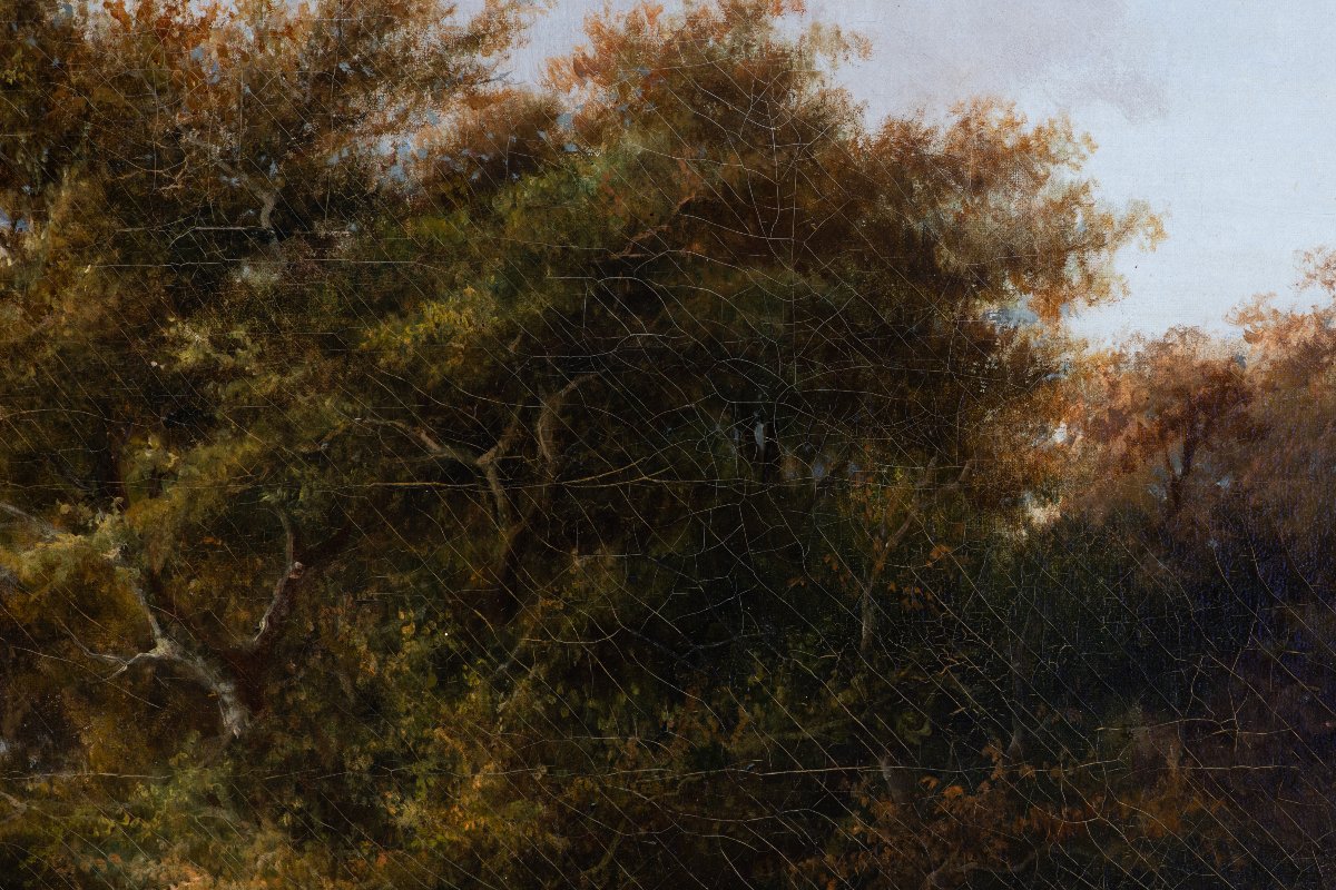 Barend Cornelis Koekkoek (1803–1862) (cercle de) - Paysage Boisé Avec des Personnages-photo-4