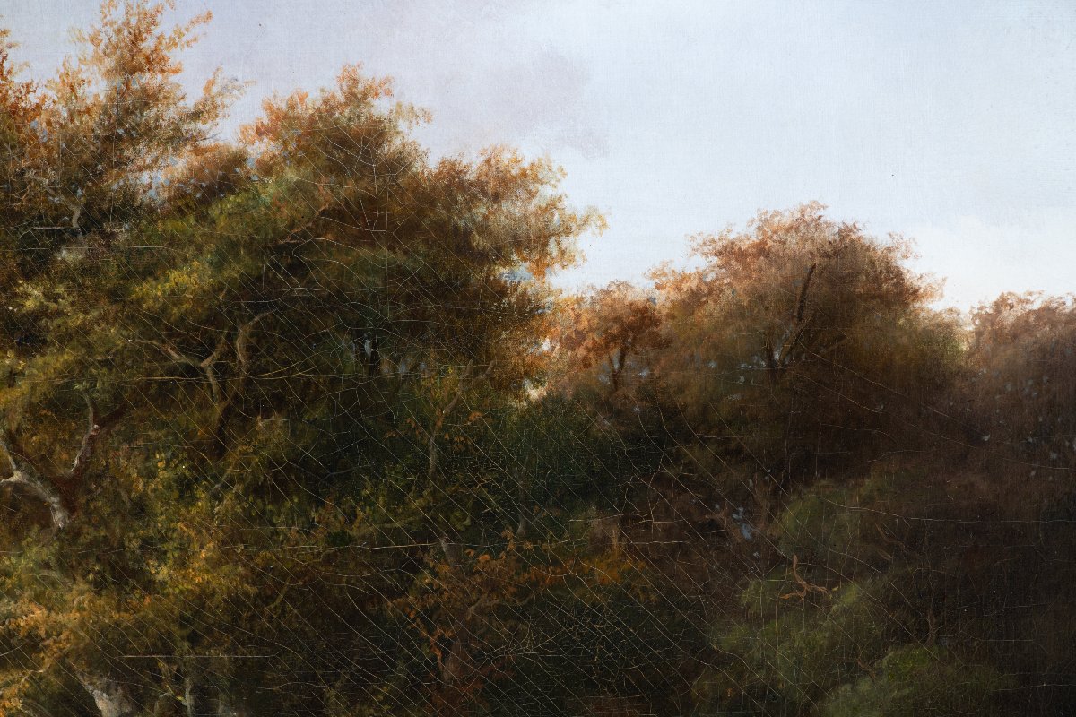 Barend Cornelis Koekkoek (1803–1862) (cercle de) - Paysage Boisé Avec des Personnages-photo-7