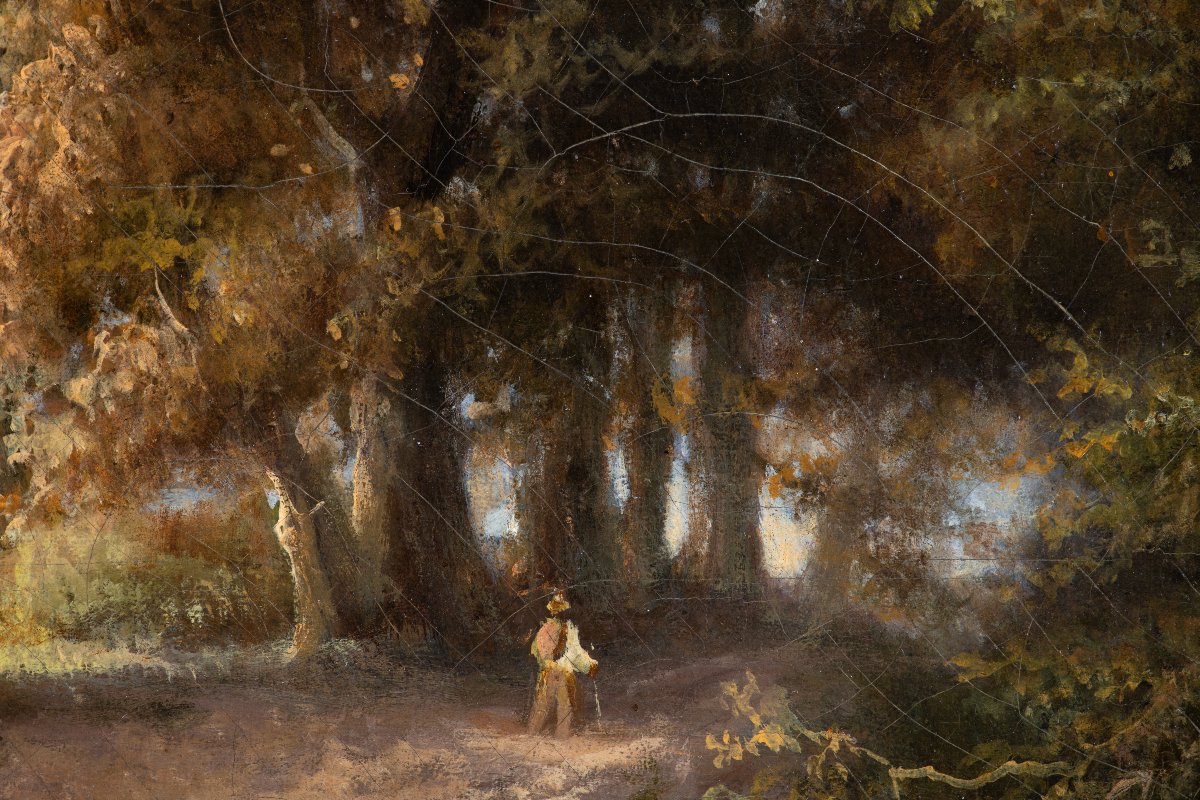 Barend Cornelis Koekkoek (1803–1862) (cercle de) - Paysage Boisé Avec des Personnages-photo-8