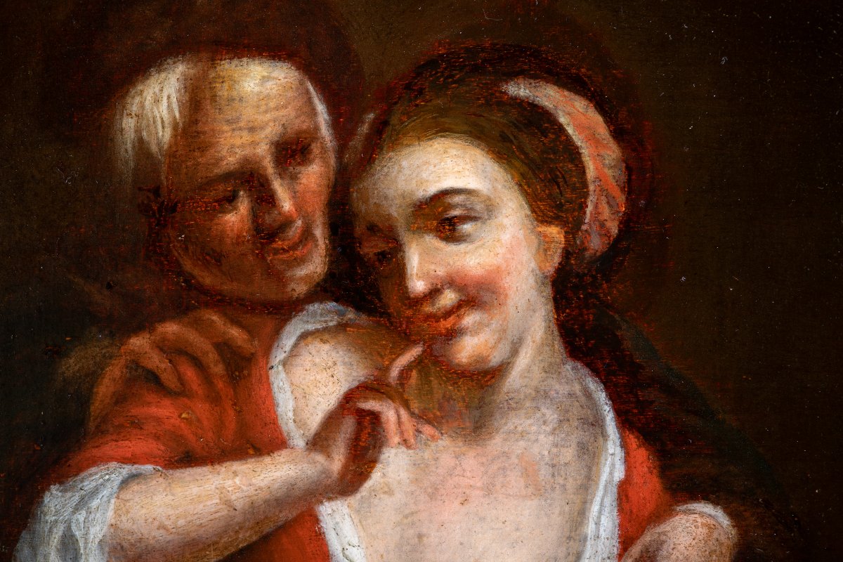 Willem van Mieris (1662-1747)  (suiveur XVIIe–XVIIIe siècle) – L’Aubergiste amoureux-photo-7