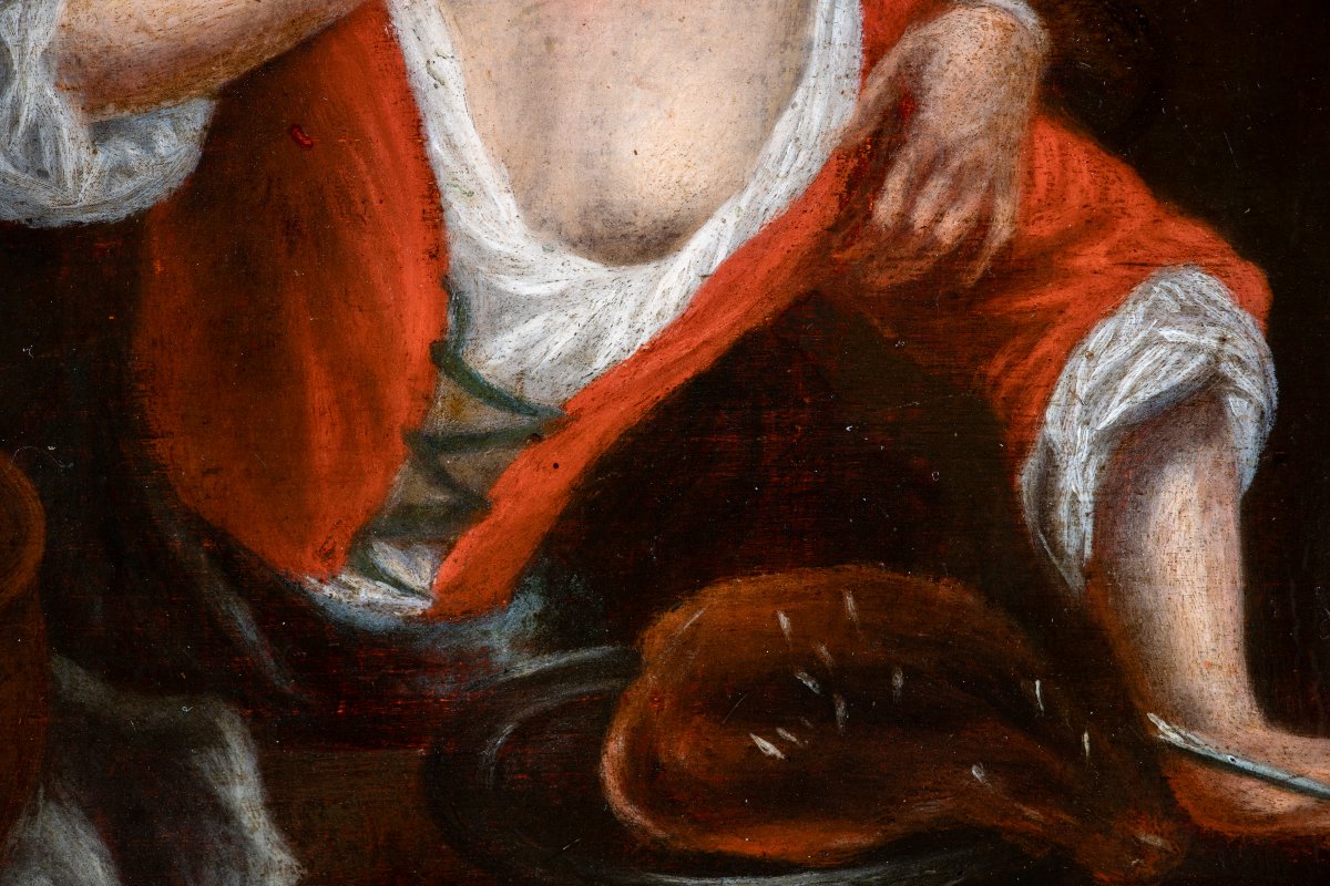 Willem van Mieris (1662-1747)  (suiveur XVIIe–XVIIIe siècle) – L’Aubergiste amoureux-photo-8