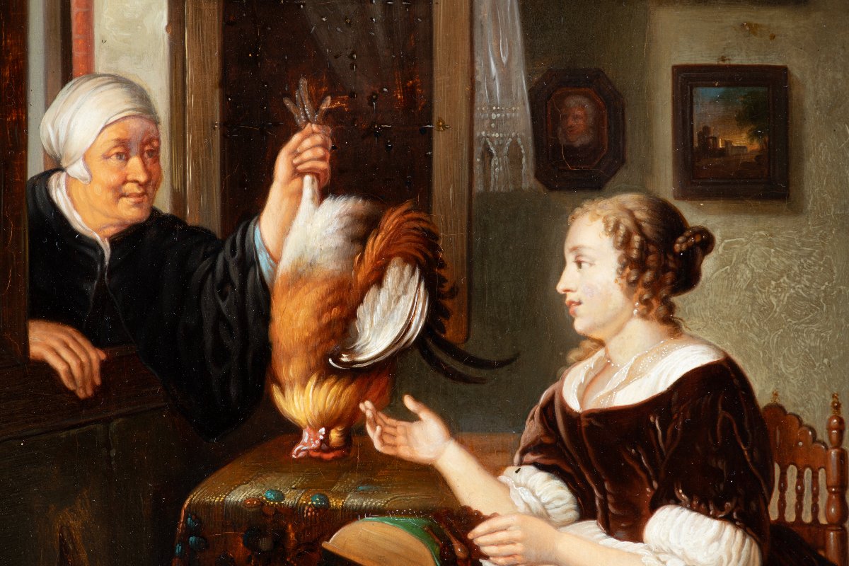 Pieter Cornelisz. van Slingelandt (1640–1691), suiveur des XVIIIe–XIXe siècles - La Dentellière-photo-1